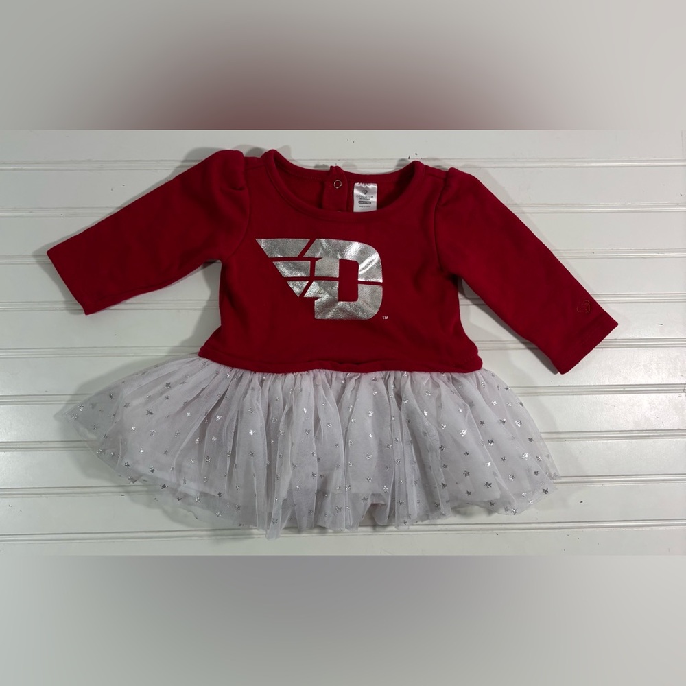 University Of Dayton Flyers Tutu Dress Infant Girls Size 12-18 months Red White